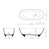 Ванна зі штучного каменю WIKA Black mat, Marmorin, P_W_648_01_1600Black_mat