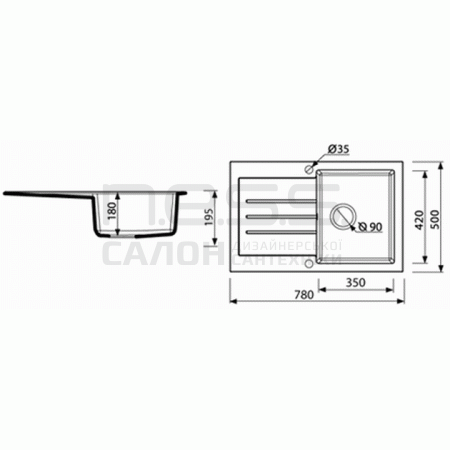 Мийка кухонна Marmorin TELLUR, 380113 Мийка кухонна Marmorin TELLUR, 380113