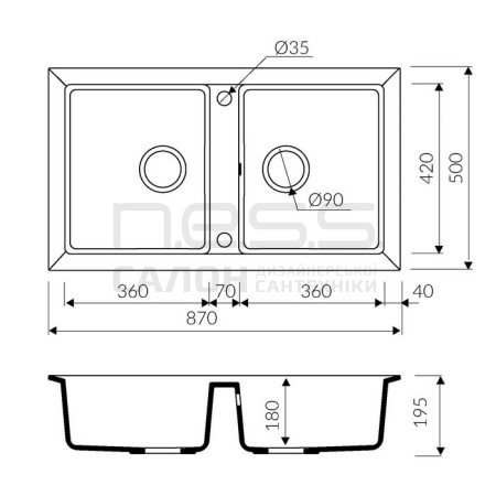 Мийка кухонна Marmorin CIRE, 375203 Мийка кухонна Marmorin CIRE, 375203