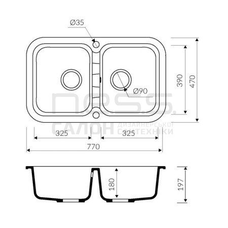 Мийка кухонна Marmorin IGNIS, 435203