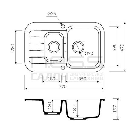 Мийка кухонна Marmorin IGNIS, 435513