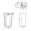 Умивальник підлоговий зі штучного каменю WEGA 60 SR, Marmorin, P_S_100_03_0607 Умивальник підлоговий зі штучного каменю WEGA 60 SR, Marmorin, P_S_100_03_0607