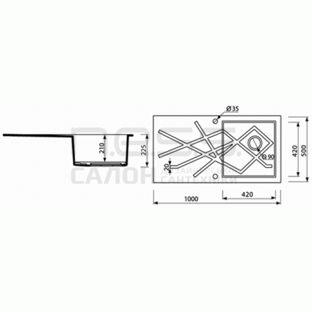 Мийка кухонна Marmorin FOORN 2, 460113
